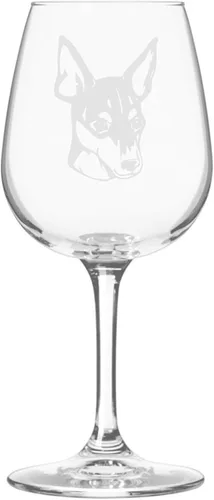 Miniatura 422 de Copa de vino de 12.75 onzas con diseño de perro grabado