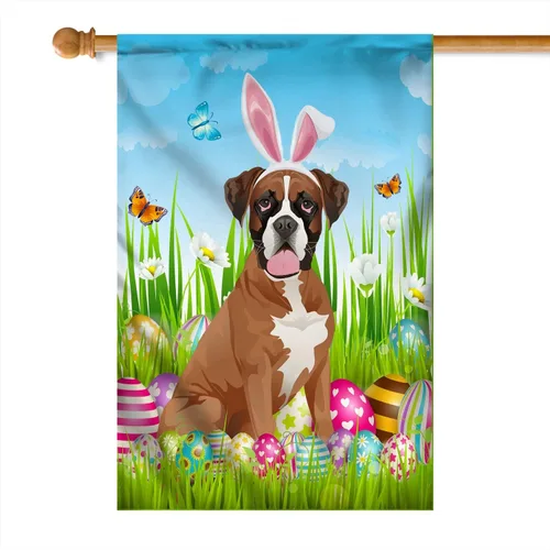 Miniatura 27 de Beagle Happy Easter Day Holiday Flag Funny Dog Wear Bunny Ears Headband Cute for Home Decor (12" x 18") USA Garden Flag Premium Decorative Yard