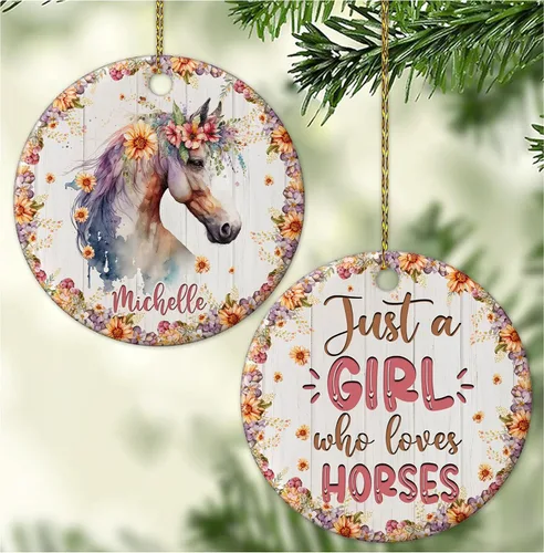 Miniatura 13 de Hyturtle Adorno de Navidad personalizado para los amantes de los osos, adorno de cerámica con nombre personalizado de Just A Girl Who Loves Bears