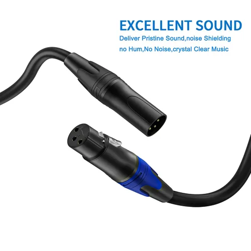 Miniatura 7 de LanSenSu 1 micrófono divisor XLR Y macho a 2 hembras, XLR hembra de 3 pines a doble XLR macho Y-Splitter Cables de audio de micrófono equilibrado