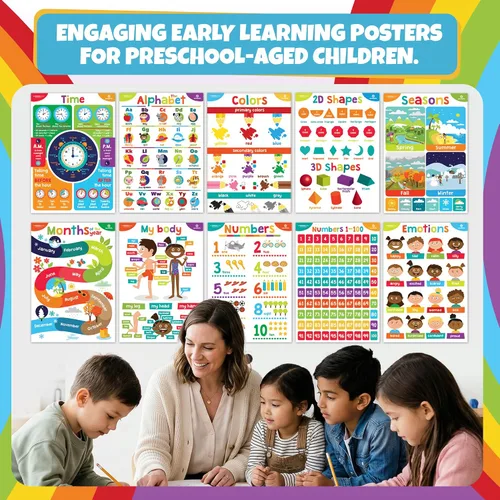 Miniatura 4 de Sproutbrite Carteles educativos para niños pequeños, carteles de aula, decoración de sala de juegos, decoración de aula de guardería, artículos