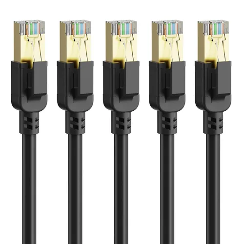 Miniatura 10 de Dacrown Cable Ethernet Cat 8 de 50 pies blindado, para interiores y exteriores, cable de red de alta velocidad y alta resistencia 26AWG, cable
