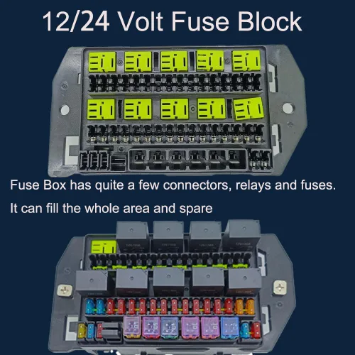 Miniatura 6 de Bloque de Fusibles de Relé 12V24V con 10 Paquetes de Relés de 5 Pines 30A, Ranuras para 40 Fusibles ATC/ATO, Sistema de Caja Controladora de Relé