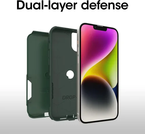 Miniatura 3 de OtterBox Funda para iPhone 14 Plus Commuter Series - Trees Company (verde), delgada y resistente, apta para bolsillo, con protección de puerto
