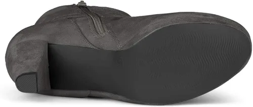 Miniatura 6 de Allegra K Botas de tacón medio de tobillo con punta redonda para mujer