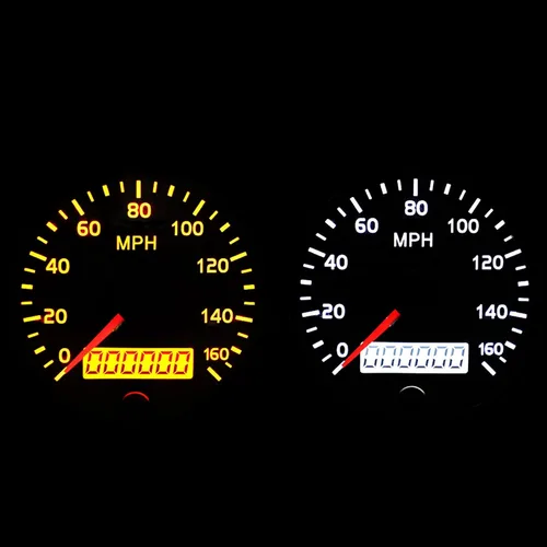 Miniatura 6 de Acouto Velocímetro de 3.346 in, 3.3 pulgadas, 12 V/24 V, velocímetro de 0 a 160 MPH, pantalla LCD con retroiluminación ámbar blanco para automóvil
