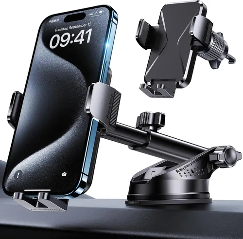 Miniatura 8 de GUWEZ Soporte de teléfono para tu automóvil [base ultra fuerte de succión de grado militar] Soporte de teléfono celular 3 en 1