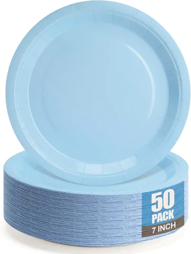 Miniatura 12 de Black Paper Party Plates Supplies 400GSM -100pcs - 50 x 10 Dinner Plates and 50 x 8 Dessert Plate,Suitable for Birthday,Family Negro