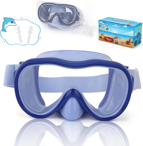 Miniatura 23 de iGym Gafas de natación para niños, máscara de buceo, máscara de buceo, gafas de natación con cubierta de nariz y correas elásticas cubierta y bolsa
