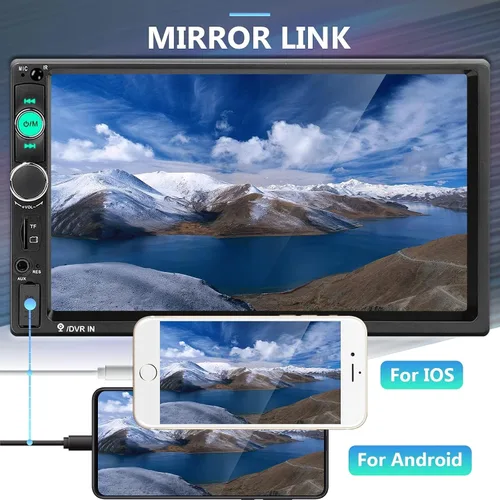 Miniatura 3 de Podofo Estéreo de coche doble DIN Radio de coche 7 pulgadas reproductor MP5 con pantalla táctil HD pantalla digital Bluetooth multimedia soporte