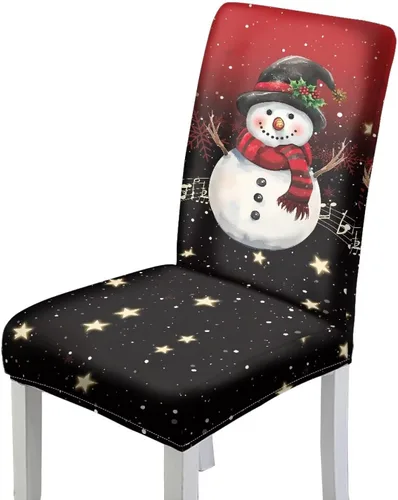 Miniatura 11 de HUGS IDEA Merry Christmas Dining Room Chair Covers Cute Sheep Kitchen Chair Covers Stretch Dining Chairs Cover Set of 6 Parsons Chairs Slipcovers