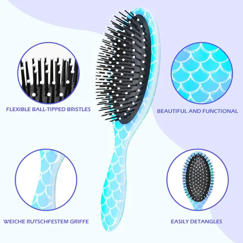 Miniatura 2 de Cepillo de pelo para niñas y niños pequeños, cepillo desenredante para cabello rizado y grueso, sin dolor, peine para niñas y mujeres, unicornio
