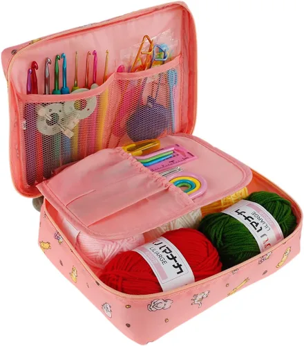 Miniatura 10 de Abizarch Kit de 59 piezas de ganchos de ganchillo para principiantes adultos, kit de inicio de tejer para adultos con mango ergonómico de agarre