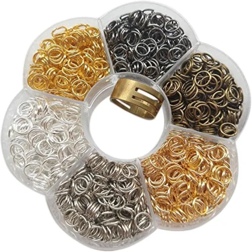 Miniatura 8 de Chenkou Craft 1 caja de 6 colores abiertos anillo de salto y anillo joyería llavero fabricación 1/8 pulgadas (0.118 in) con 1 herramienta