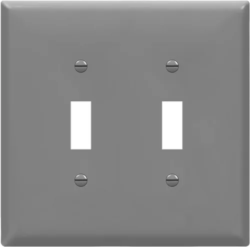 Miniatura 14 de ENERLITES Cubierta doble para interruptor de palanca, placa de pared para interruptor de luz de dos bandas, acabado brillante, 2 bandas de 5.5 x 5.5