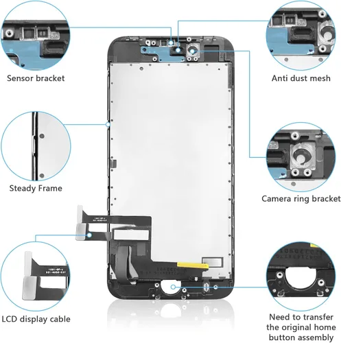 Miniatura 3 de para iPhone 8/SE2020 de 2ª generación, reemplazo de pantalla negra de 4.7 pulgadas, pantalla LCD táctil 3D, digitalizador de pantalla frontal