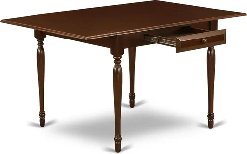 Miniatura 4 de East West Furniture MZDA5-MAH-12 - Juego de comedor de 5 piezas que consta de una mesa de cocina rectangular con gotas y 4 sillas Parson de tela