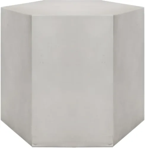 Miniatura 7 de COSIEST Mesa de Acento de Concreto, Mesa Lateral Hexagonal para Patio 14.5''Ancho x 12''Alto, Diseño Modular Mesa Terminal Interior Exterior, Gris