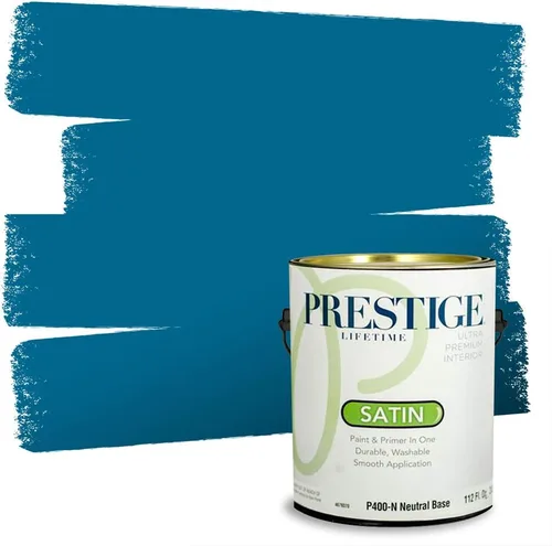 Miniatura 62 de Prestige Paints. - Base y pintura para exteriores en un solo galón, 1 galón. plano, comparable con Sherwin Williams Topsail. SW159-azul hechizante.