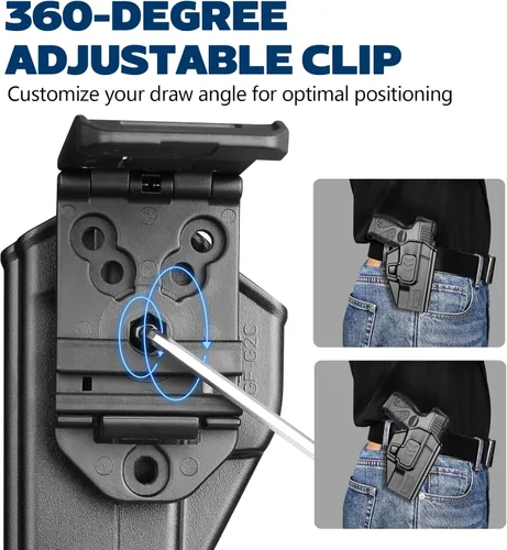 Miniatura 6 de GUN & FLOWER OWB Holster w/Belt Clip & Molle Adapter, Fits Glock 17/19 19X, Taurus G2C/G3C, 1911 Colt-Kimber-RIA-Springfield-S&W & More, 360°