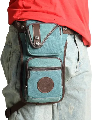 Miniatura 4 de Riñonera de lona para motocicleta para hombres y mujeres, para viajes al aire libre, deportes, ciclismo, equitación, senderismo, camping, pesca