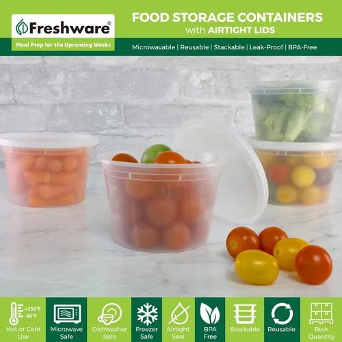 Miniatura 2 de Freshware Recipientes de almacenamiento de alimentos [36 piezas] recipientes de plástico de 16 oz con tapas, para limo, sopa, preparación de comidas