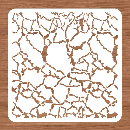 Miniatura 3 de BENECREAT Plantillas de dibujo de grietas, plantillas de pintura de textura irregular de grietas de 12 x 12 pulgadas para hacer tarjetas de álbumes