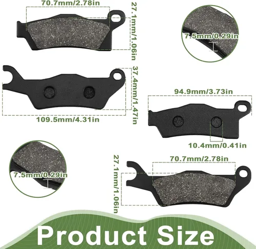 Miniatura 6 de Pastillas de freno delanteras y traseras para Can-Am Outlander 450 500 570 650 800R 850 1000, Outlander Max 650 450 500 570 800R 1000 1000R