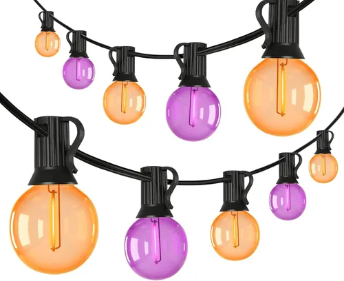 Miniatura 9 de Guirnalda de luces LED G40 para el día de San Patricio para exteriores, 25 pies, luces decorativas de San Patricio al aire libre con bombillas