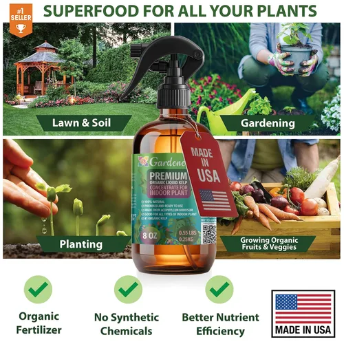 Miniatura 2 de GARDENERA Spray orgánico profesional de algas marinas para plantas AGLAONEMA – 8 oz – Rocío fertilizante de algas marinas y algas marinas totalmente