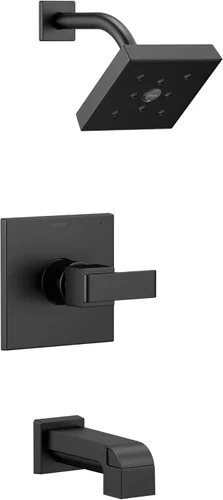 Delta Faucet Ara 14 Serie T14467-SS - Juego alcachofa de ducha con pulverizador H2Okinetic, acero inoxidable (válvula no incluida), T14467-BL Mate