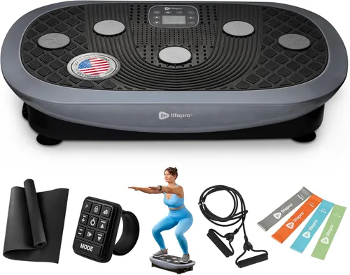 Miniatura 11 de Lifepro 4D Vibration Plate Exercise Machine — Triple Motor, 7 Presets, 60 Speeds Rumblex Plus/Pro Vibrating Platform with Wrist Remote — Whole Body