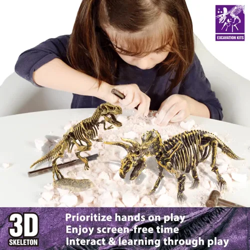 Miniatura 5 de Kit de excavación de fósiles de dinosaurios para niños, kit de excavación de huevos de dinosaurio, kit de excavación de fósiles de dinosaurios, gran