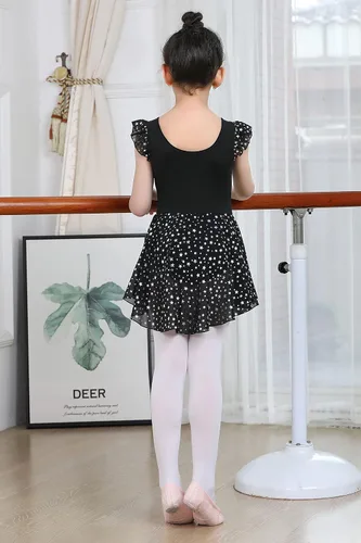 Miniatura 31 de LUOUSE Elegante leotardo de ballet para niñas con falda, mangas con volantes y volantes, perfecto para baile y gimnasia