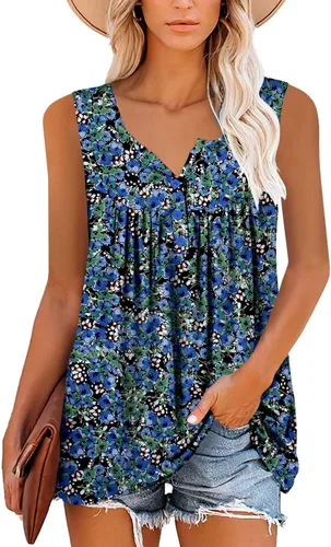 Miniatura 2 de Camisetas sin mangas para mujer y camisetas florales de verano de manga corta