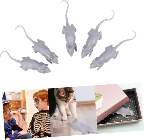 Miniatura 8 de Toyvian 10Pcs Realistic Halloween Simulation Mouse Funny Plastic Fake Rat Prank Props for Spooky Decor Lightweight and Portable for Halloween