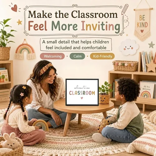 Miniatura 5 de OFlyDesigns Bienvenido a Nuestro Aula Decoración Boho para el Aula, Arte de Pared Arcoíris, Regalo para Maestros, Arte de Pared para Escuela