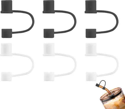 Miniatura 15 de Paquete de 6 Cubrepajitas, Adecuadas para Todas las Tazas con un Diámetro de Pajita de 0.31in/8mm, Tapas de Silicona a Prueba de Polvo