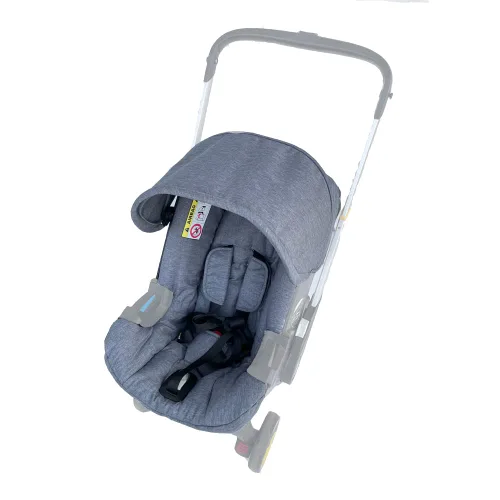 Miniatura 8 de Kits de cambio de cojín de asiento, ropa, sombrilla, toldo para cochecito compatible con asiento de automóvil y cochecito Doona (negro)
