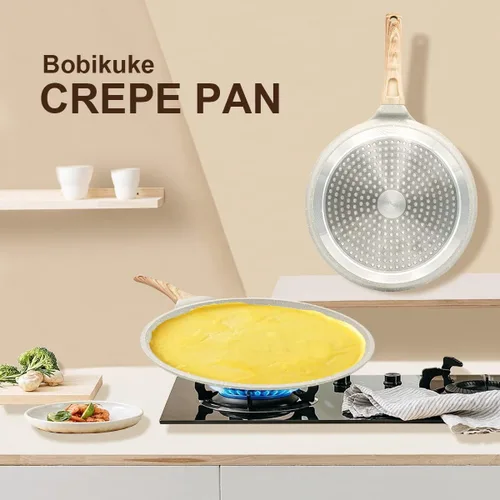 Miniatura 2 de Sartén antiadherente de 8 pulgadas para tortillas de tortillas de tortillas, sartén para tortillas Dosa Tawa, sartén para panqueques para Roti Blanco