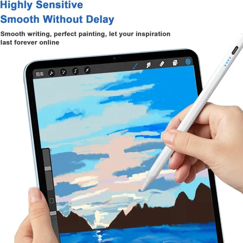 Miniatura 6 de Lápices ópticos para pantallas táctiles, bolígrafo para tableta con pantalla de energía, punta POM, bolígrafo táctil digital magnético compatible
