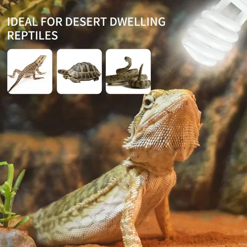Miniatura 4 de LUCKY HERP Bombilla de Luz Compacta Fluorescente UVA UVB para Reptiles del Desierto 10.0 26W