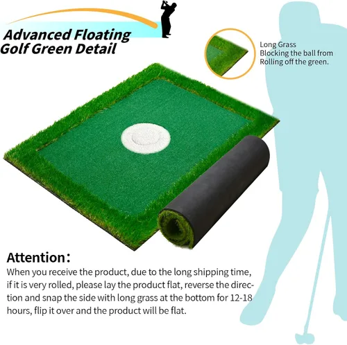 Miniatura 5 de Verde de golf flotante para piscina, varios tamaños (35"x24"/47"x35"/63"x47") para adaptarse a tus necesidades, green de chipping flotante, ideal