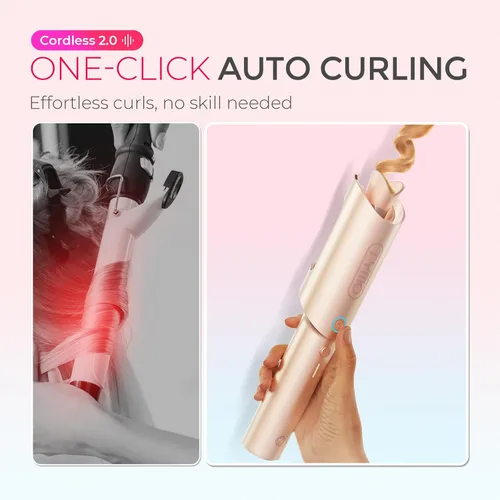 Miniatura 8 de Rizador Inalámbrico Automático TYMO - TYMO CurlGo de 1 Pulgada, Rizador Giratorio de Varilla para Ondas de Playa, Rizadores de Pelo Portátiles