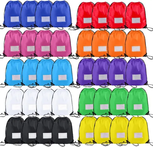Miniatura 33 de CODOBON Paquete de 20 bolsas con cordón, mochila de cuerda de dibujo a granel, bolsa de bricolaje para gimnasio, deportes, bolsa para mujeres