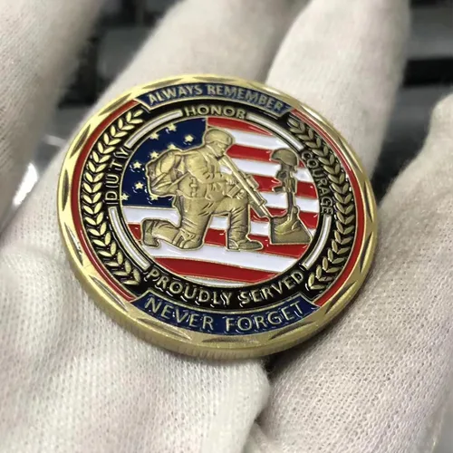 Miniatura 4 de Gracias por su servicio Desafío de apreciación militar Moneda Homenaje a héroes caídos Nunca olvides a los veteranos