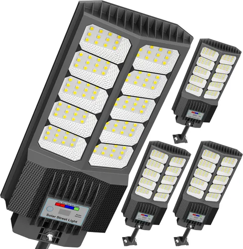Miniatura 9 de Luces solares de calle de 6500 W impermeables para exteriores, luz solar comercial para exteriores, carga rápida, 120 luces LED solares de alto