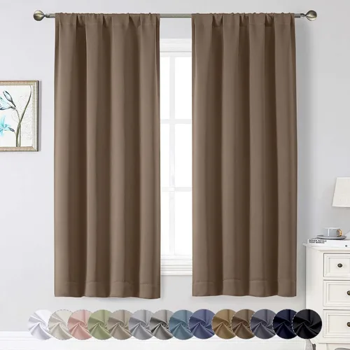 Miniatura 229 de Cortinas opacas para dormitorio, sala de estar, juego de 2 paneles de 54 pulgadas de largo, cortinas de oscurecimiento de habitación con aislamiento