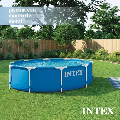 Miniatura 3 de INTEX 28201EH Juego de piscina sobre el suelo con marco de metal: 10 pies x 30 pulgadas - Incluye bomba de filtro de cartucho de 330 GPH