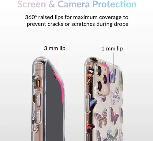 Miniatura 3 de Velvet Caviar Funda transparente para iPhone 11 Pro Max con diseño de mariposas para niñas y mujeres, bonitas fundas protectoras para teléfonos